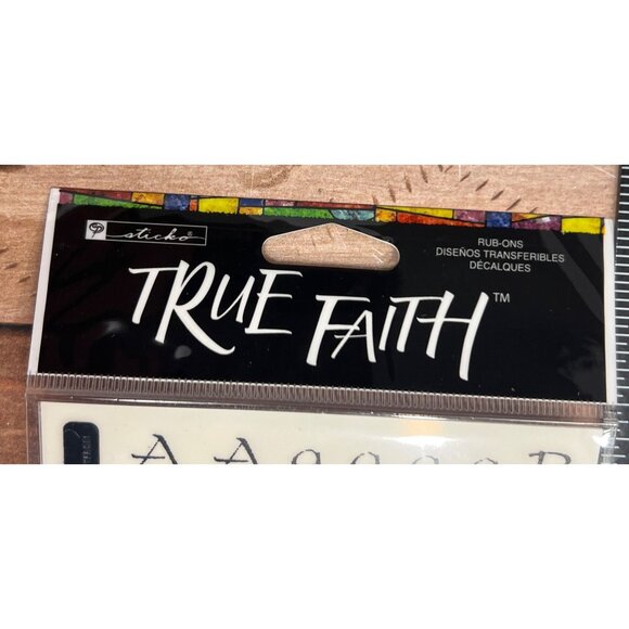 True Faith Alphabet RUB ON TRANSFER Set Numbers Crafting Scrapbooking STICKER - Picture 2 of 3